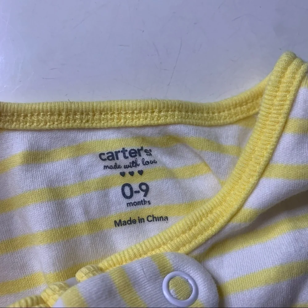 Carter’s Unisex 0 to 9 months Sleeveless Stripe yellow Bundle sleeper sacks